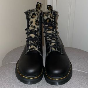 1460 SERENA LEOPARD FAUX FUR LINED BOOT
